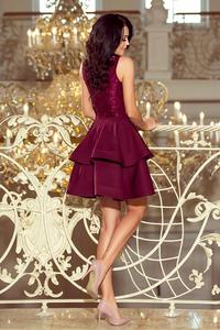 Maroon Double Flared Mini Party Dress