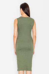 Green Bodycon Lace-up Midi Dress