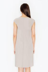 Beige Asymmetric Hem Romantic Swing Dress