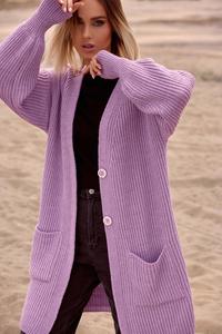 Long Cardigan with Pockets (Lavender)