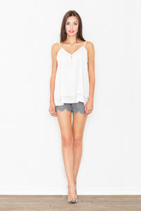 Ecru Two Layers Spaghetti Straps Top