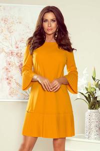 Mustard Formal Dress with Pleated Frills