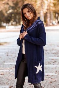 Long Cardigan without Clasp (Navy Blue)