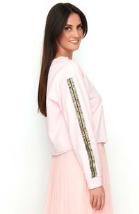 Powdered Sports and Casual Sweatshirt with Decorative Trim