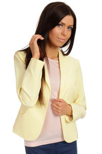 Long Lapels Yellow Coat with Single Button Fastening