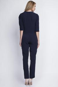 Navy Blue Stylish Ladies V-Neckline Jumpsuit