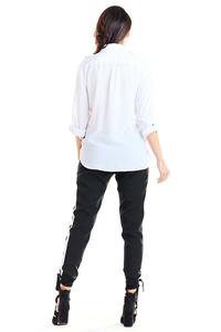 Black Casual Pants with Stripes