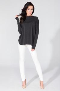 Black Loose Deep Back Cut-ot Blouse