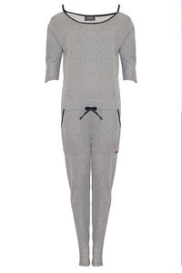 Grey Jumpsuit with Cut Out Shoulders