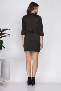 Black Snaps Closure Shirt Dress