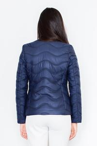 Blue Short Light Padding Asymetrical Zip Jacket