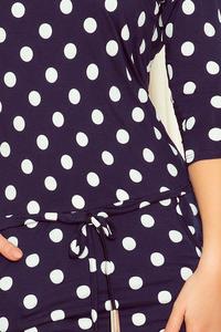 Navy Blue Sports Dress Drawn in Polka Dot