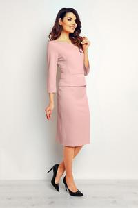 Pink Elegant Pencil Midi Skirt
