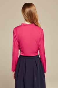 Fuchsia Chic Self Tie Bow Elegant Blouse
