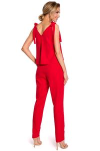 Red Elegant Ladies Jumpsuit with Bows