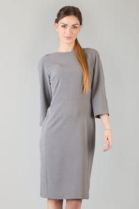 Grey Seam Shift Dress with Back Zip Fastening
