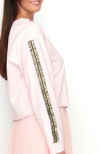Powdered Sports and Casual Sweatshirt with Decorative Trim